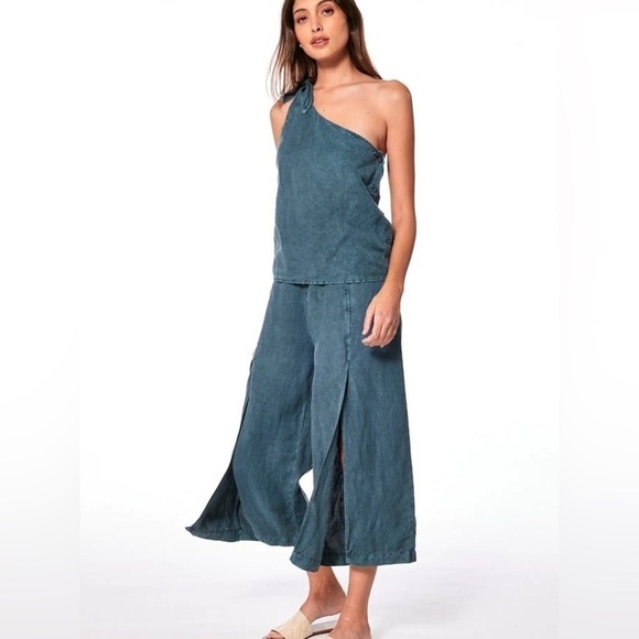 YFB young fabulous broke split front wide leg pants preowned S small pigment - Picture 1 of 11